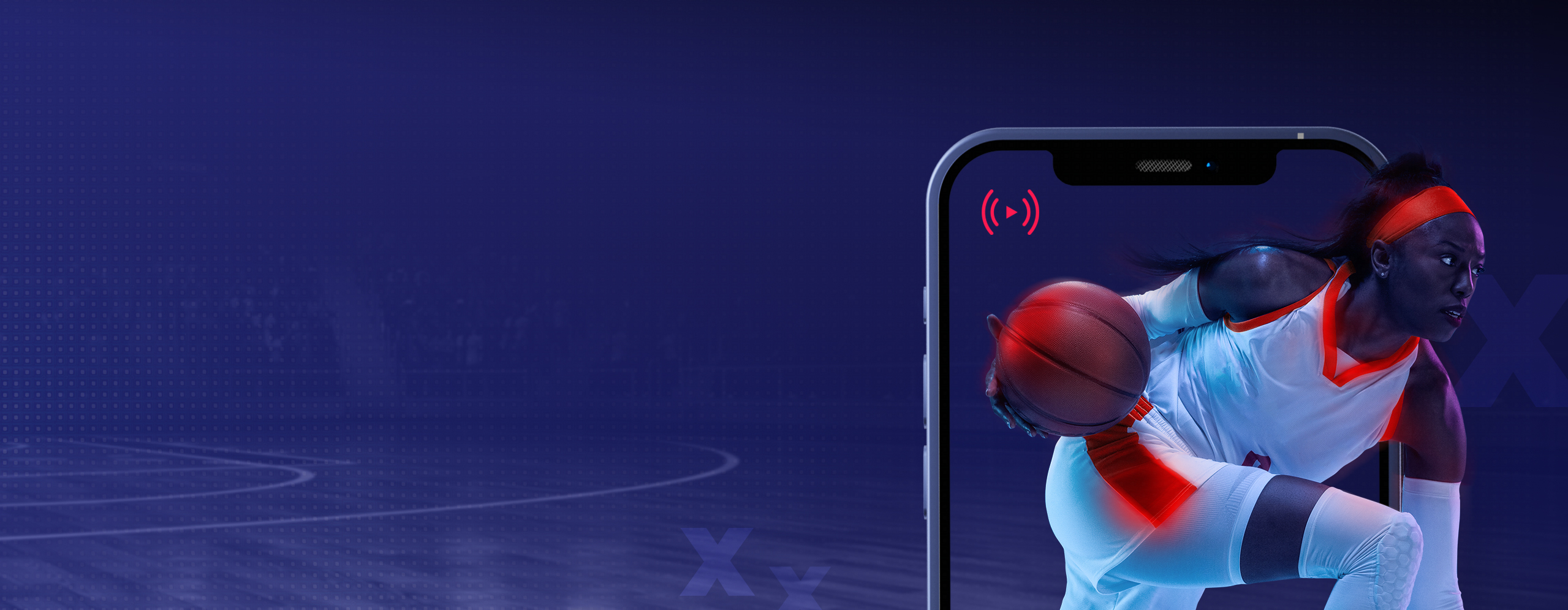 Live Streams Decorative Basketball PlayerHeader